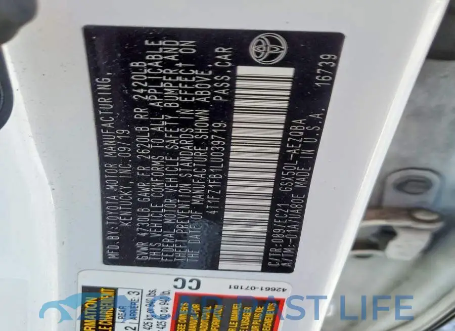 4T1FZ1FB1LU039719# 12