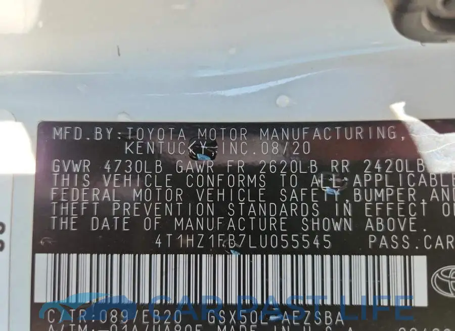 4T1HZ1FB7LU055545# 12