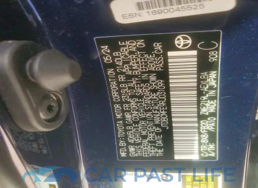 JTDBCMFE9RJ031099# 12