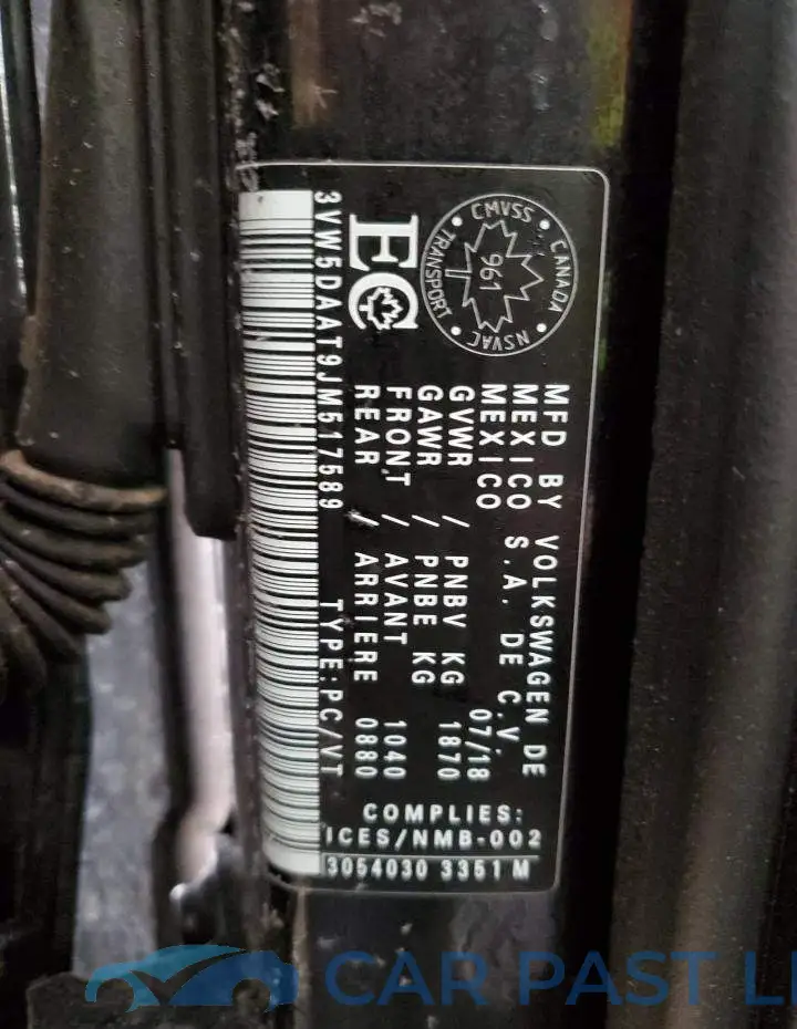 3VW5DAAT9JM517589# 12