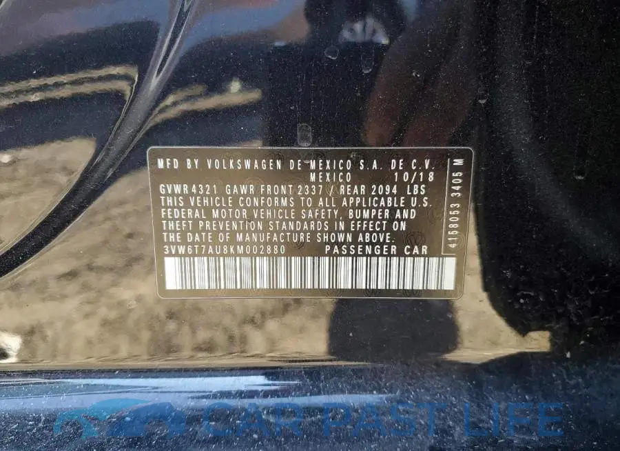 3VW6T7AU8KM002880# 12