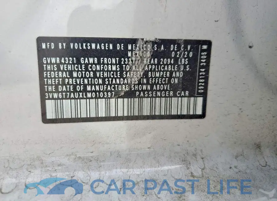 3VW6T7AUXLM010397# 12
