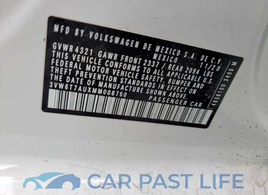 3VW6T7AUXMM008750# 12