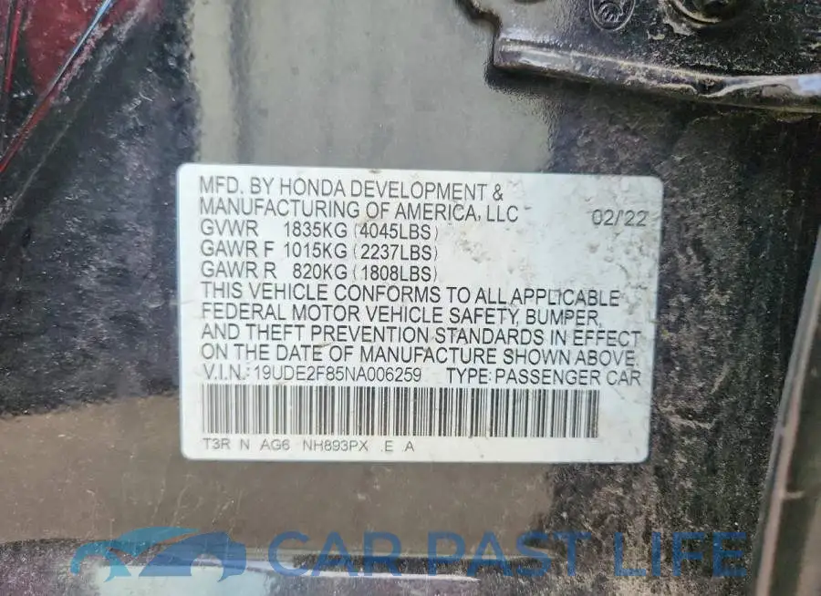 19UDE2F85NA006259# 13