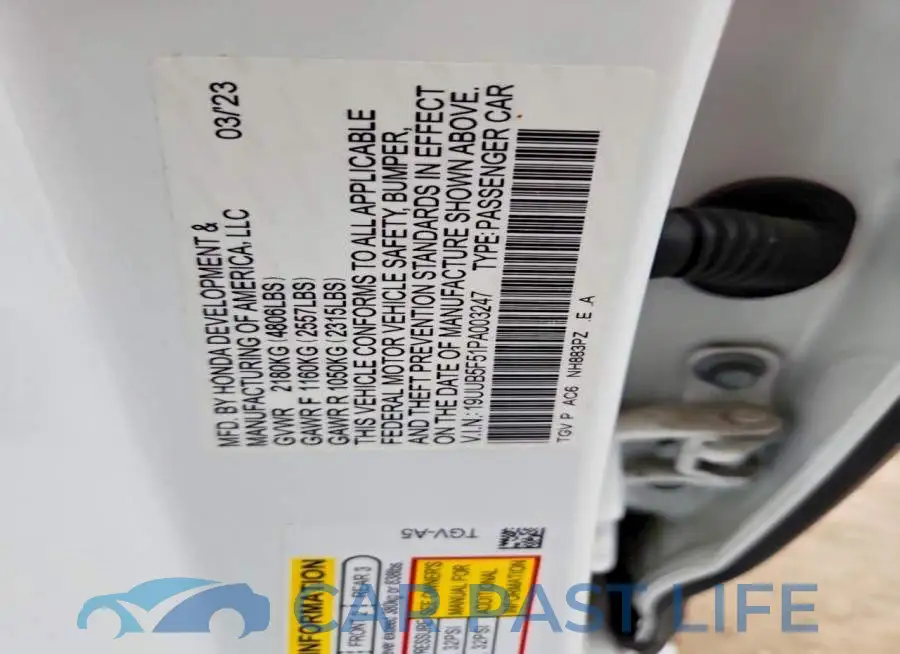 19UUB5F51PA003247# 12