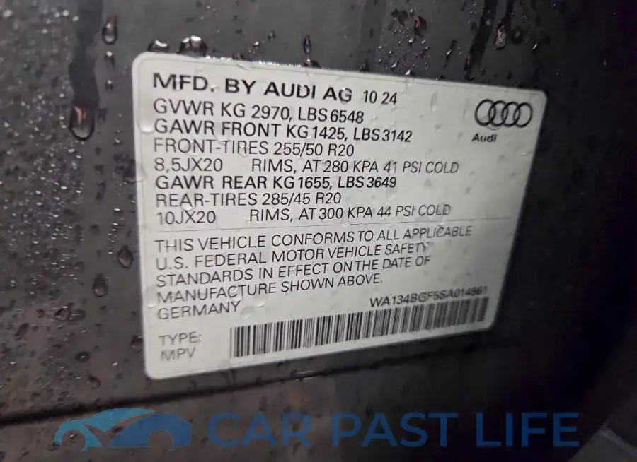WA134BGF5SA014961# 12