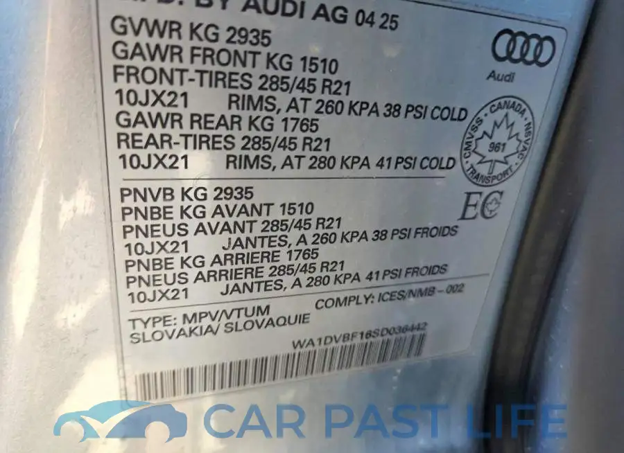 WA1DVBF16SD036442# 12