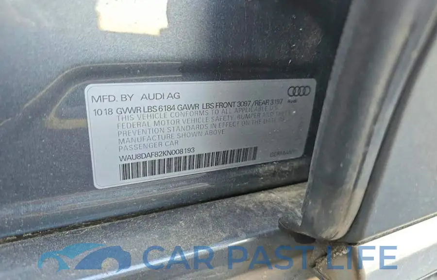 WAU8DAF82KN008193# 10