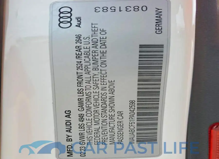 WAUABCF51PA042598# 13