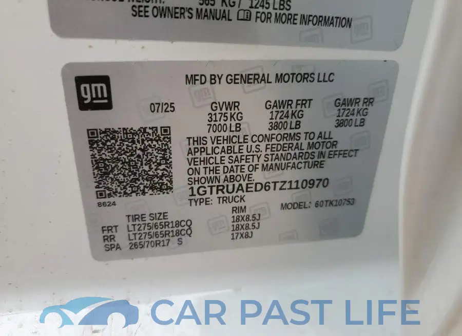 1GTRUAED6TZ110970# 13