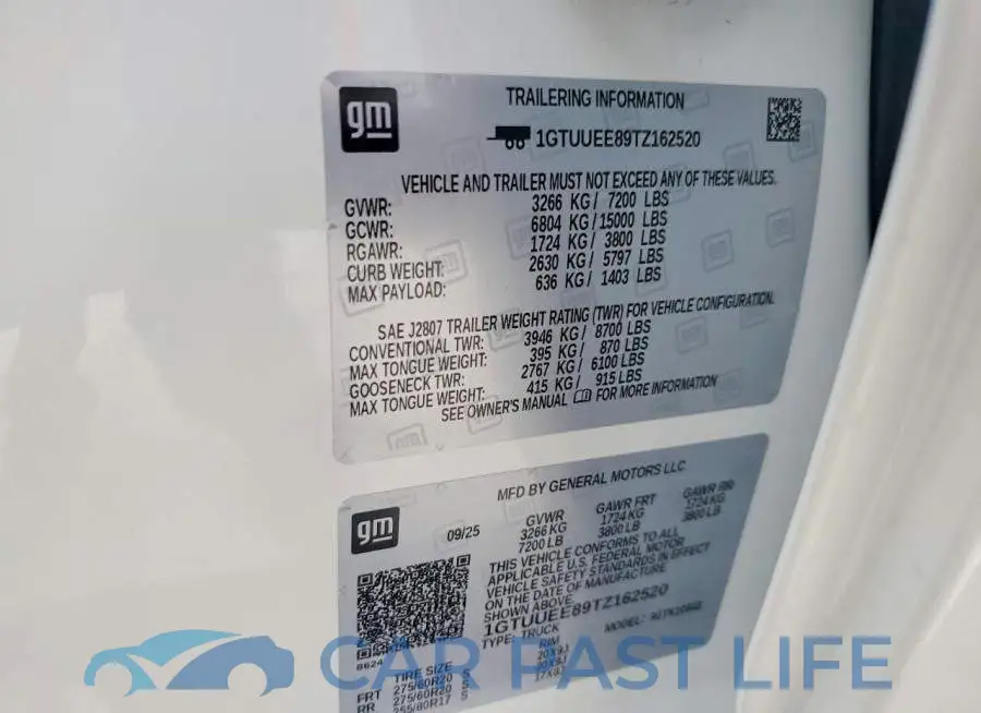 1GTUUEE89TZ162520# 13