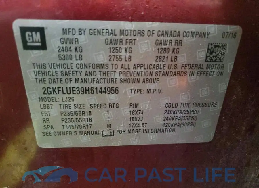 2GKFLUE39H6144956# 13