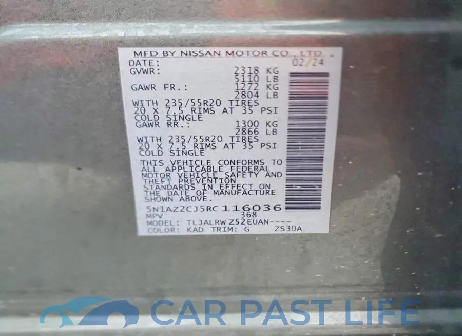 5N1AZ2CJ5RC116036# 13