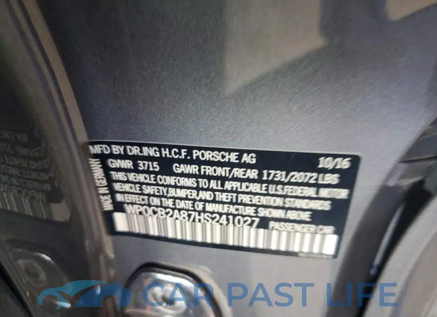 WP0CB2A87HS241027# 12