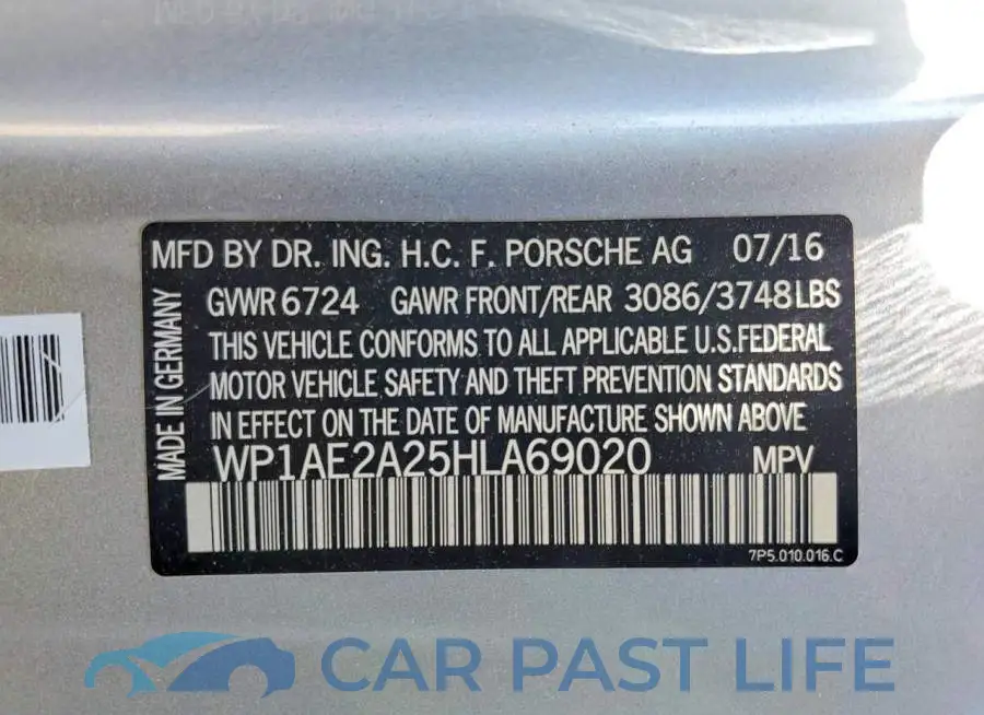 WP1AE2A25HLA69020# 13