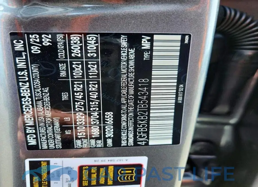 4JGFB5KB2TB543418# 13