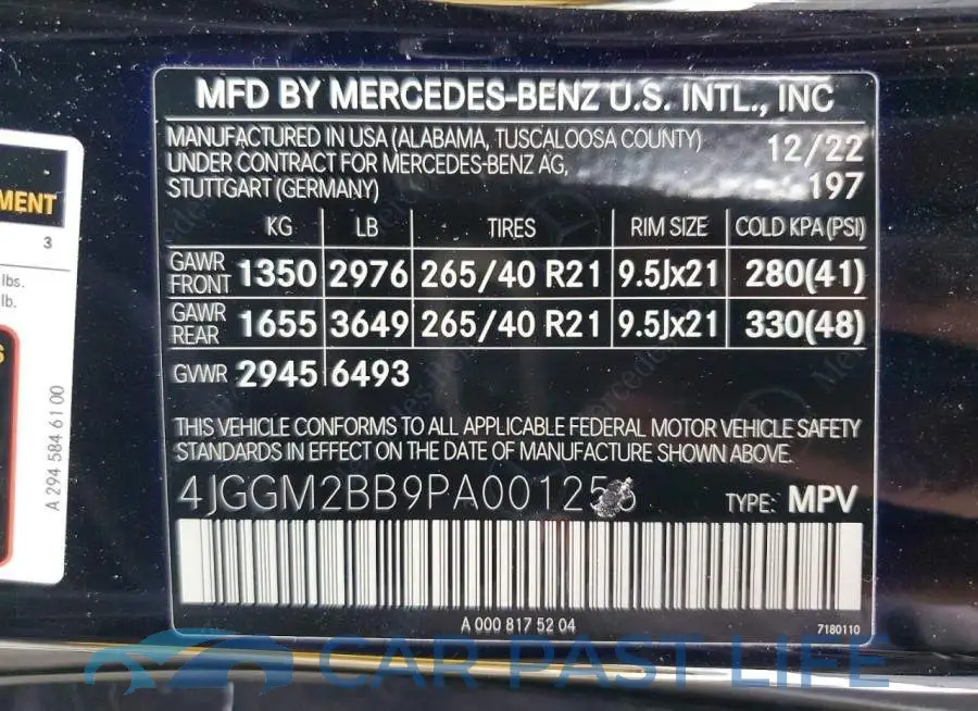 4JGGM2BB9PA001256# 14