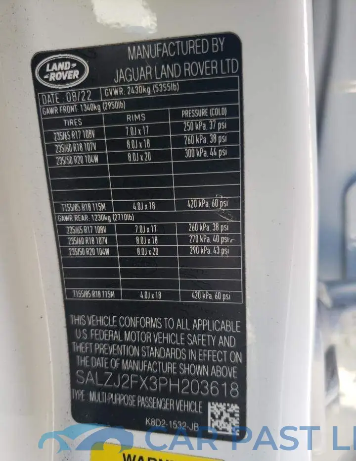 SALZJ2FX3PH203618# 14