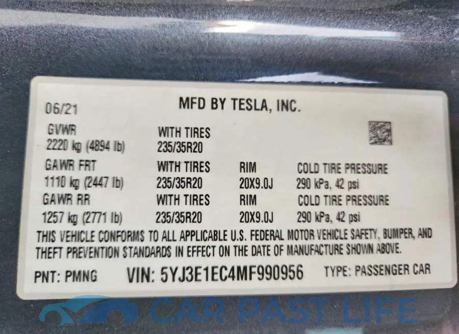 5YJ3E1EC4MF990956# 12