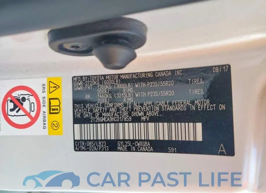 2T2BGMCA9HC017859# 13