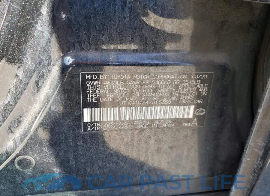 JTHGA1D29L5105350# 12