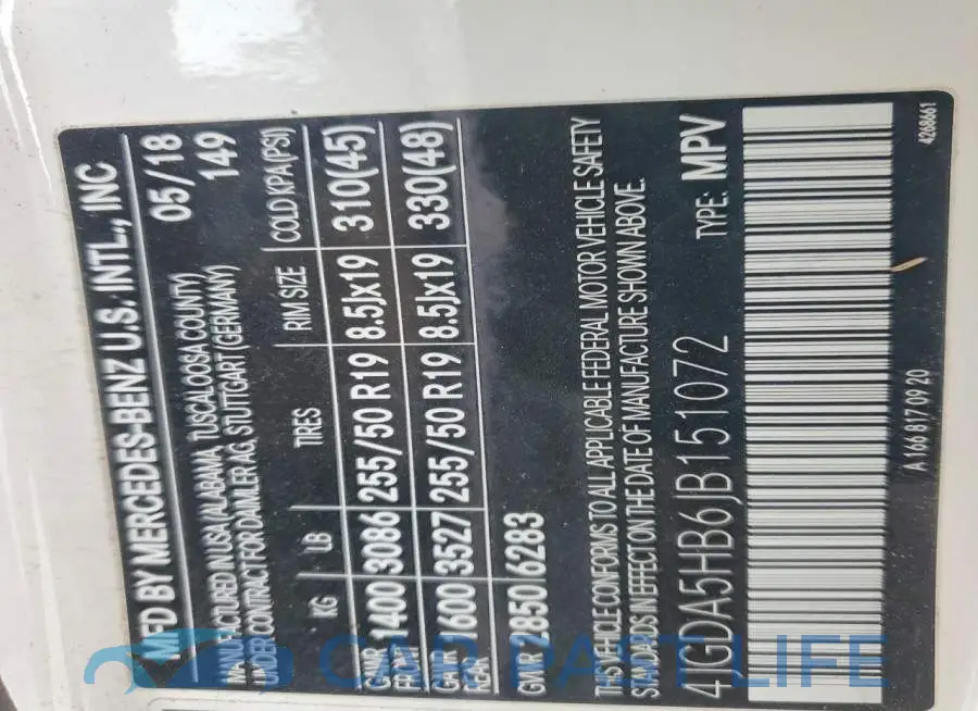 4JGDA5HB6JB151072# 13