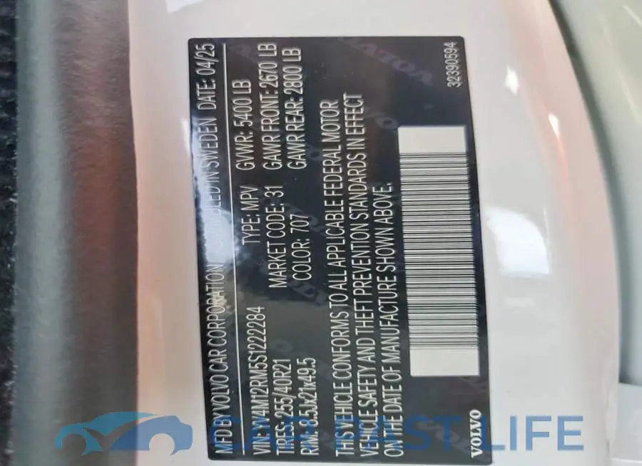 YV4M12RM5S1222284# 12