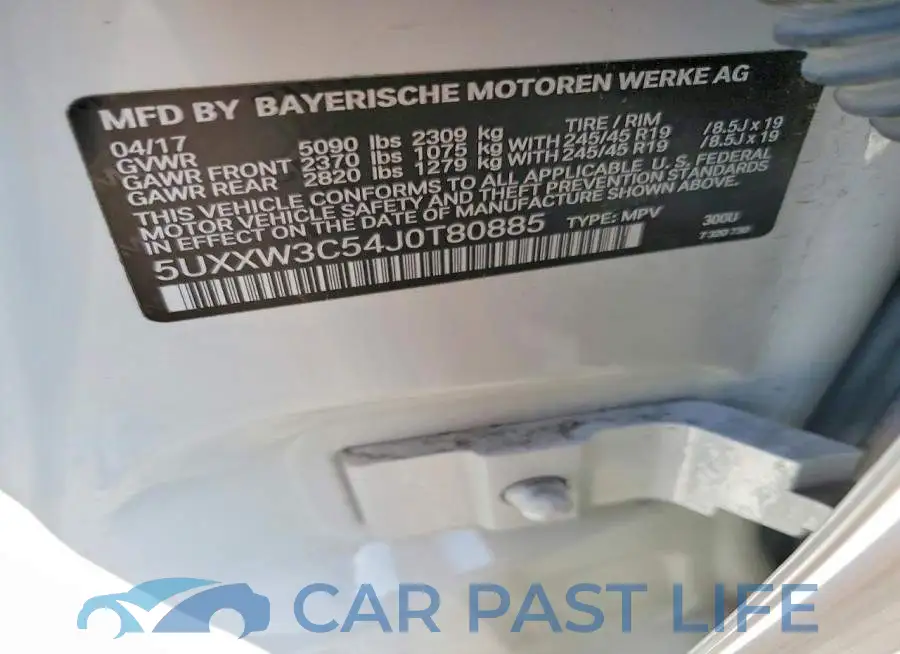 5UXXW3C54J0T80885# 13