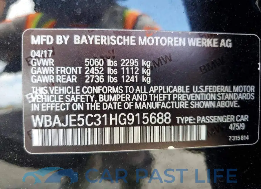 WBAJE5C31HG915688# 12