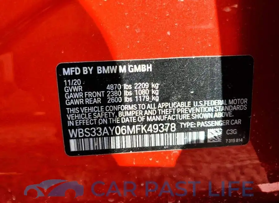 WBS33AY06MFK49378# 12