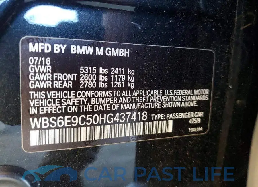 WBS6E9C50HG437418# 12