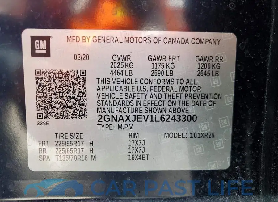 2GNAXJEV1L6243300# 13