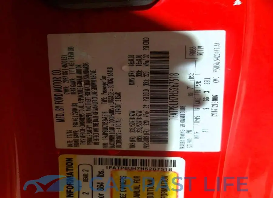 1FATP8UH7H5267518# 12