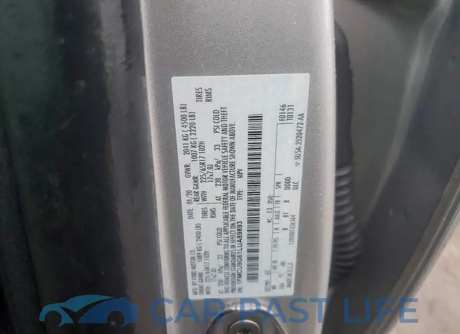 1FMCU9G61LUA89893# 13
