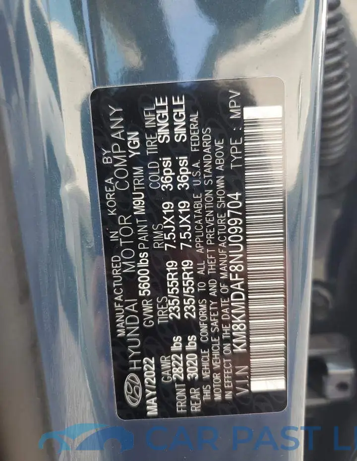 KM8KMDAF8NU099704# 13