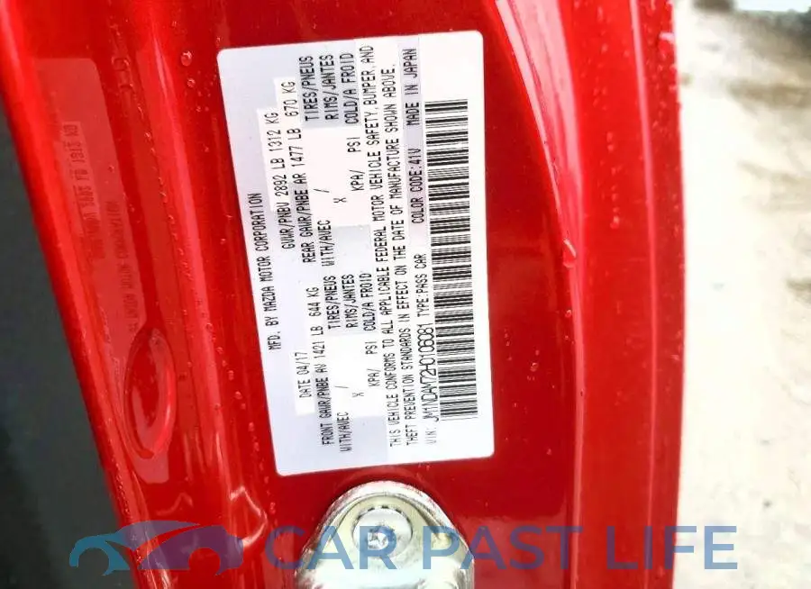 JM1NDAM72H0106081# 12