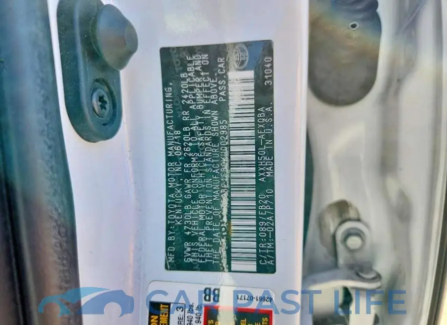 4T1B21FB0KU002985# 13