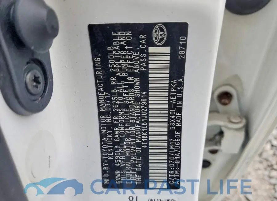 4T1BK1EB1JU279614# 12