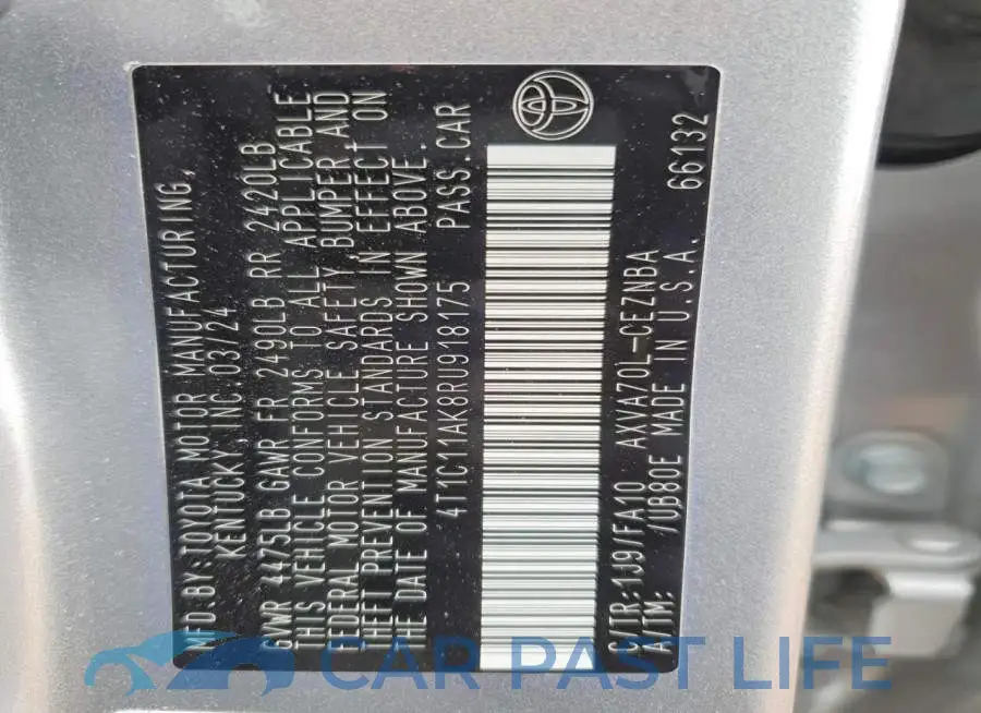 4T1C11AK8RU918175# 13