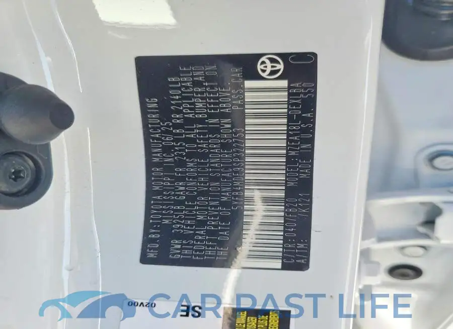 5YFB4MDE9SP322753# 12