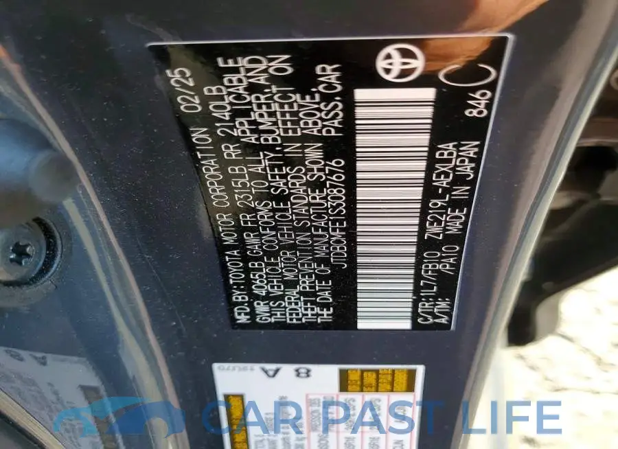 JTDBCMFE1S3087676# 12