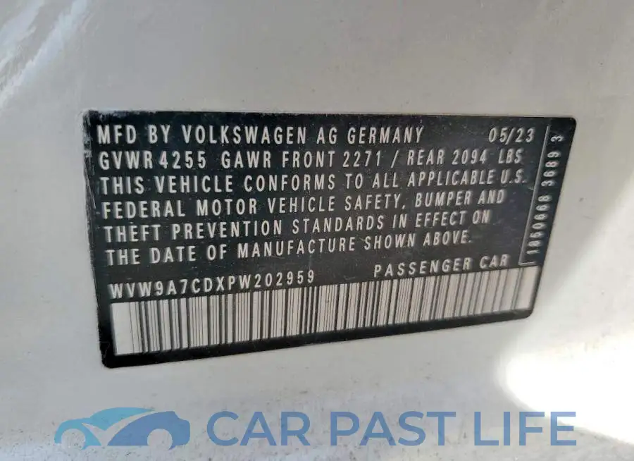 WVW9A7CDXPW202959# 12