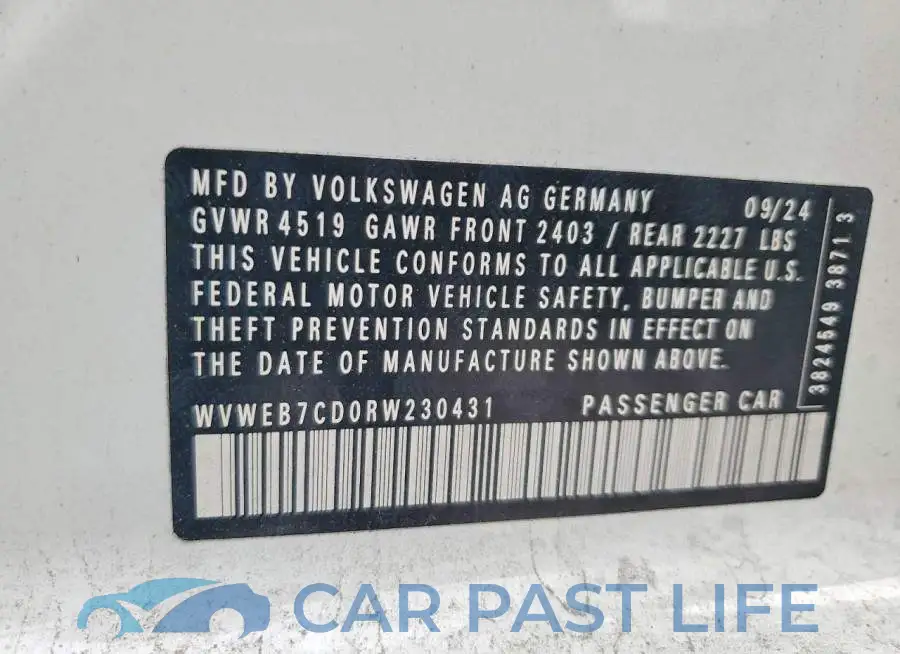 WVWEB7CD0RW230431# 12