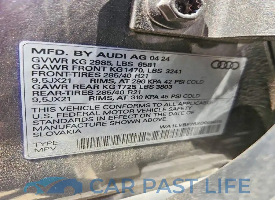 WA1LVBF78SD005015# 13
