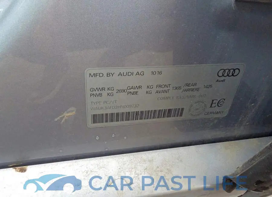 WAUK3AFD2HN009732# 10