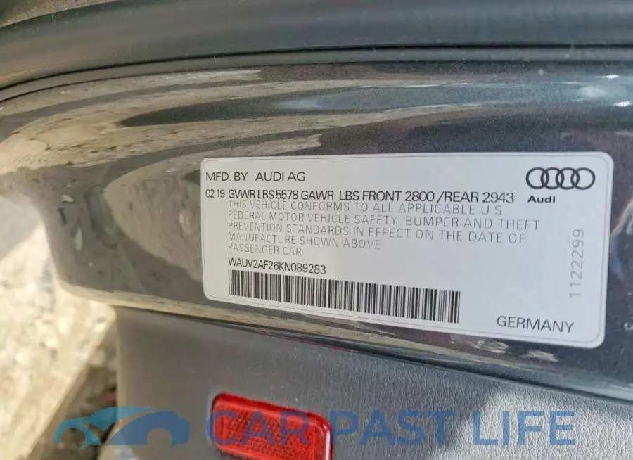 WAUV2AF26KN089283# 13