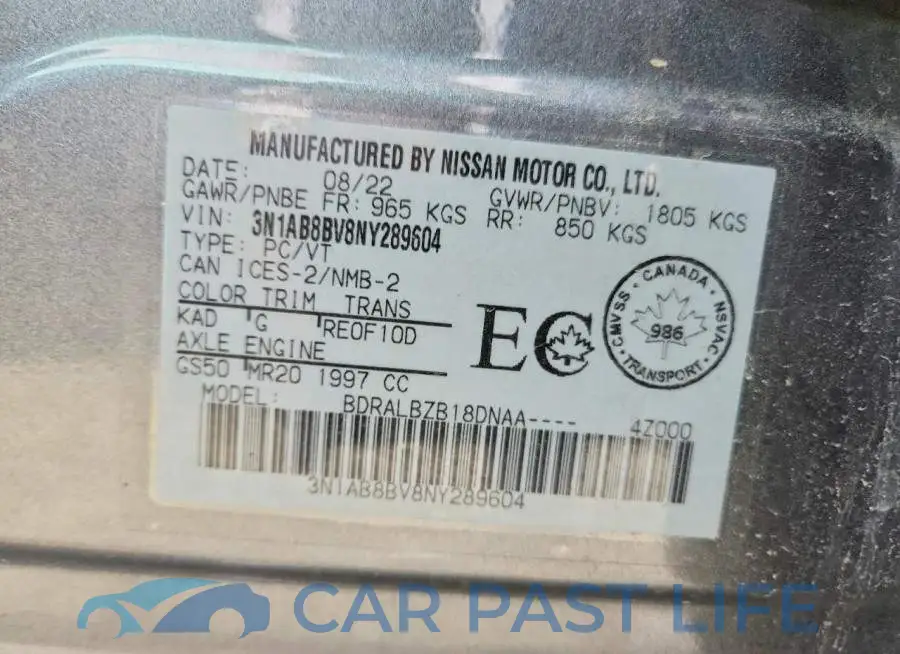 3N1AB8BV8NY289604# 12