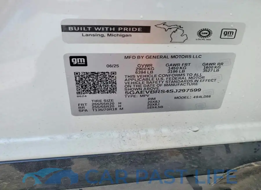 5GAEVBRS4SJ297599# 14