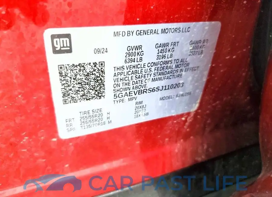 5GAEVBRS6SJ110203# 13