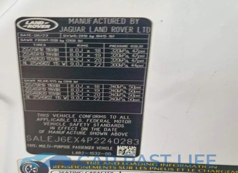 SALEJ6EX4P2240283# 12